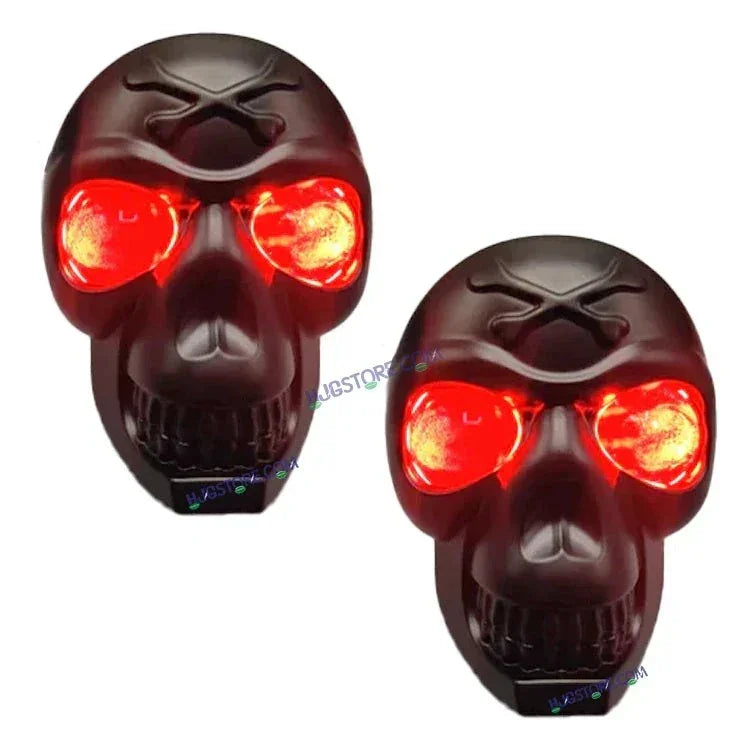 HJG Skull Red DRL Eye Foglight 120W Fog Light For Bike/Car/Thar/Jeep (Red Eye/Cool White/Yellow/Warm White, 120W) - Pack of 2 HJG New Model Skull Foglight, Pack of 2, Red DRL Skull - Biker.Store - www.biker.store