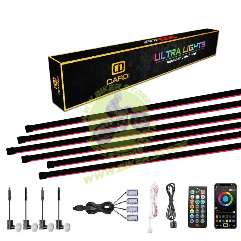 Cardi | K3 Plus 7th Gen, 14-in-1 | Ambient Smart LED Light Strip Kit for Interior Car Lighting | Universal Atmosphere Ambient Lighting Solution with App control - Biker.Store - www.biker.store