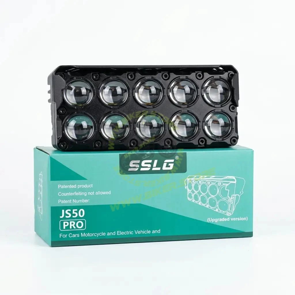 SSLG 10 Lens JS50 PRO 55W FOG LIGHT| Dual Colour Mode White/Yellow with Flashing Mode| Red/Blue Devil Eye Mode (Pack of 1) SSLG JS50 PRO Foglight - Biker.Store - www.biker.store