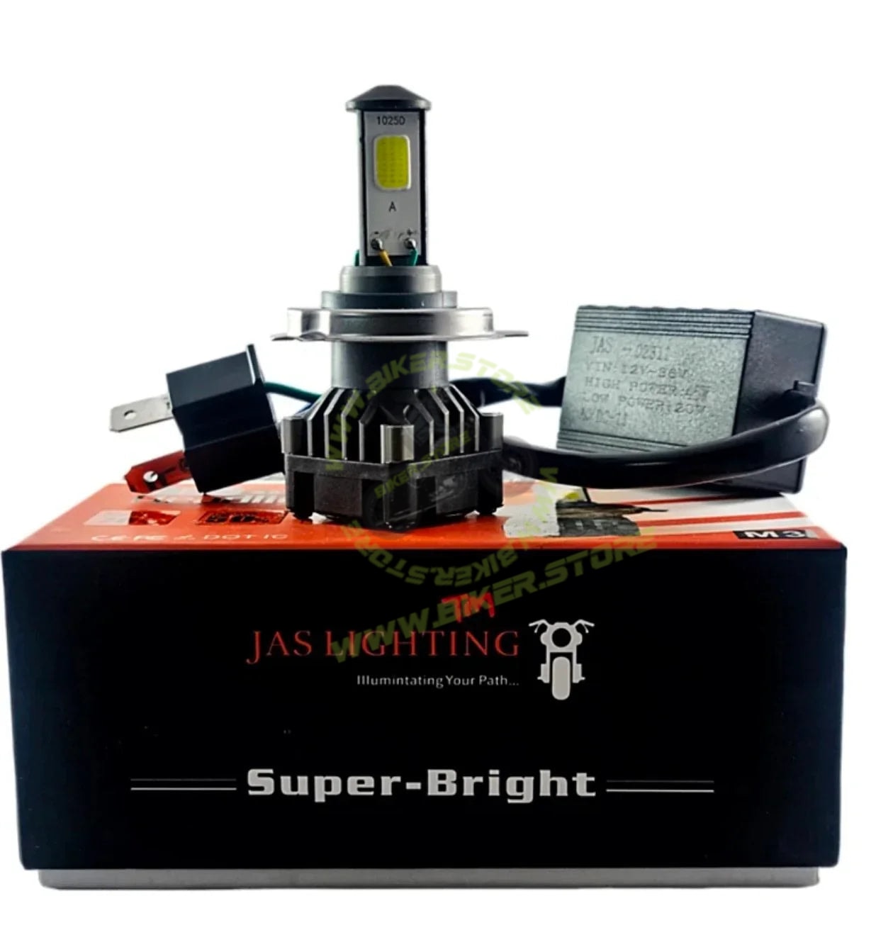 H4 JAS LED HEADLIGHT 45W WHITE FOR BIKE & CAR PACK OF 1 - Biker.Store - www.biker.store