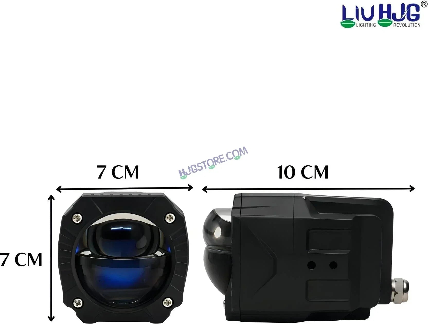 HJG Gorilla Fog Dual Lens 120W Gorilla Projector Foglight New Model with Power Adaptor Foglight Ultra Wide Dual Intensity LED Driving Fog Lights White/Yellow (2*60W = 120W Total) Universal For All Cars & Bikes LIU HJG Gorilla Projector Fog with Red DRL - Biker.Store - www.biker.store