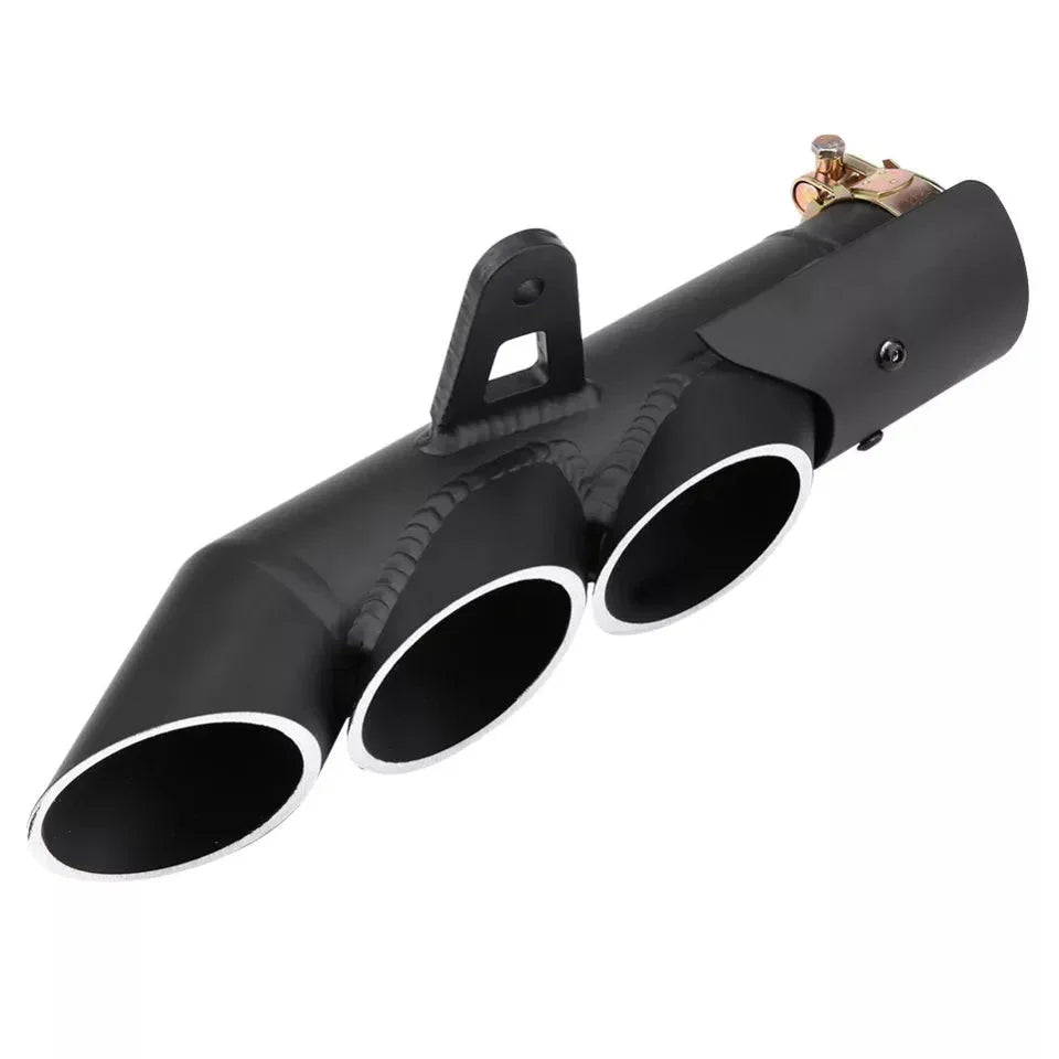 Motorcycle Three-outlet Exhaust Muffler Tail Pipe Tailpipe Tip Universal for pipe diameter 51mm/2inch Most Motorcycles CarString - Biker.Store - www.biker.store