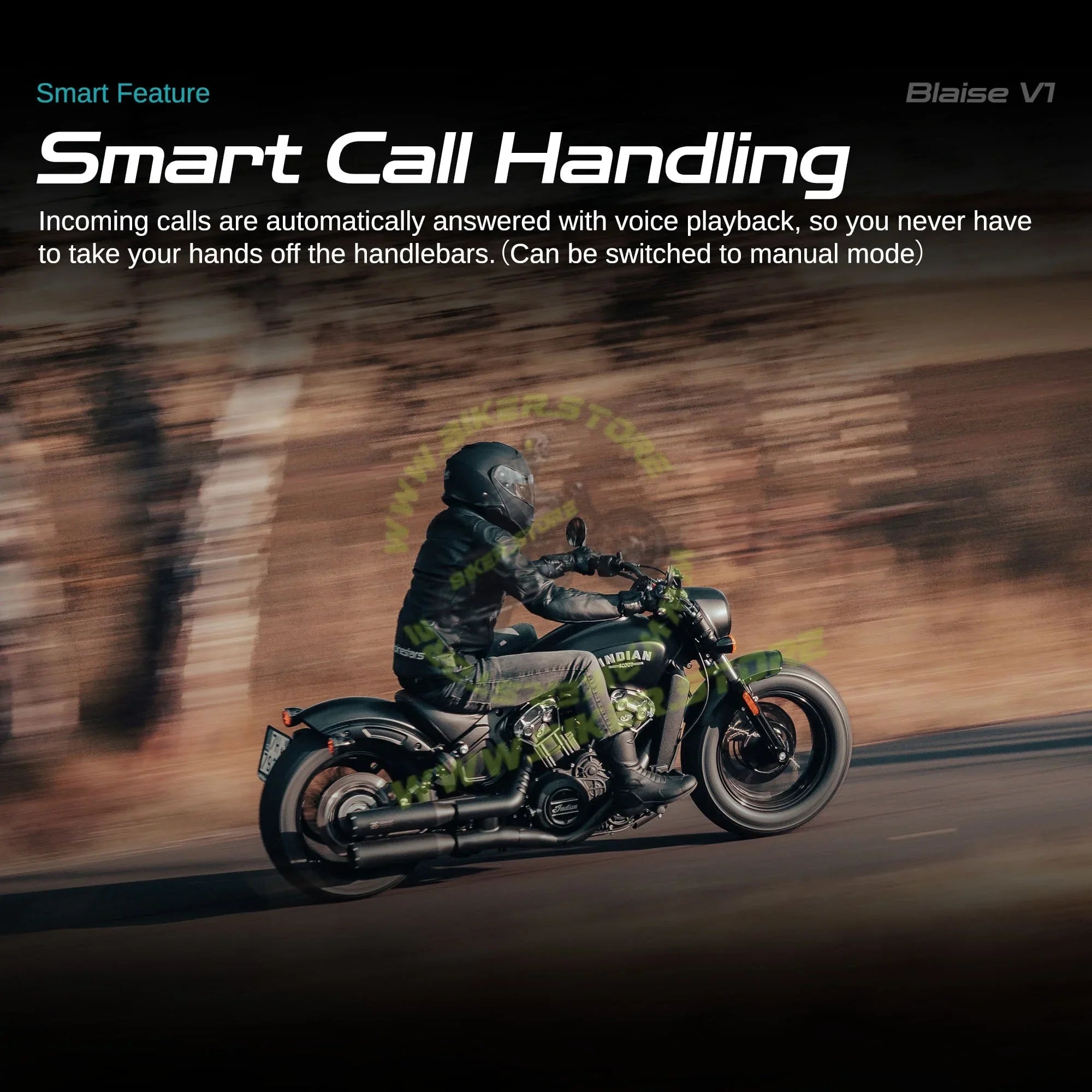 Blaise V1 High-Fidelity Bluetooth Intercom with CNC Noise Cancellation for Full-Face & Modular Helmets - Biker.Store - www.biker.store