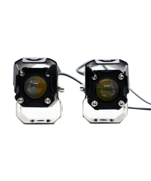 HJG Original Single Spot Beam Mini LED Projector Spotlight 60W Foglight 2Pcs LED Motorcycle Fog Light Driving Spot Lamp Yellow/White (8V-80V,60 Watt) - Biker.Store - www.biker.store