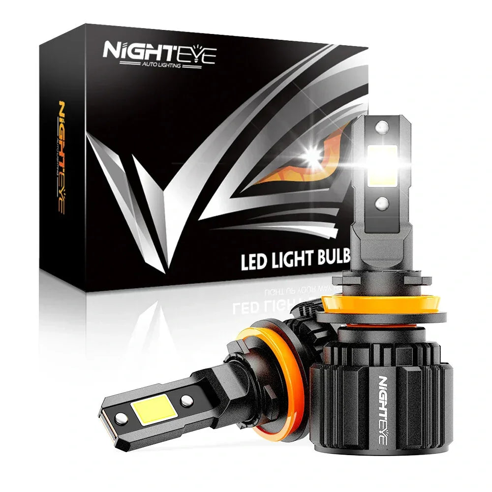 Original Nighteye A315 S4 H8/H9/H11/H16 LED Headlight Bulb H8/H9/H11/H16 (Set of 2) For All Cars & Motorcycles (Low and High Beam Bulbs (White) 13000 LM 2 Side Chip) - Type H8/H9/H11/H16 - Biker.Store - www.biker.store