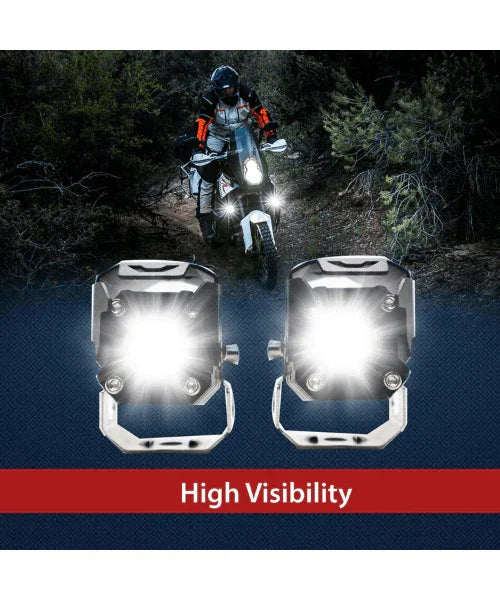 HJG Original Single Spot Beam Mini LED Projector Spotlight 60W Foglight 2Pcs LED Motorcycle Fog Light Driving Spot Lamp Yellow/White (8V-80V,60 Watt) - Biker.Store - www.biker.store