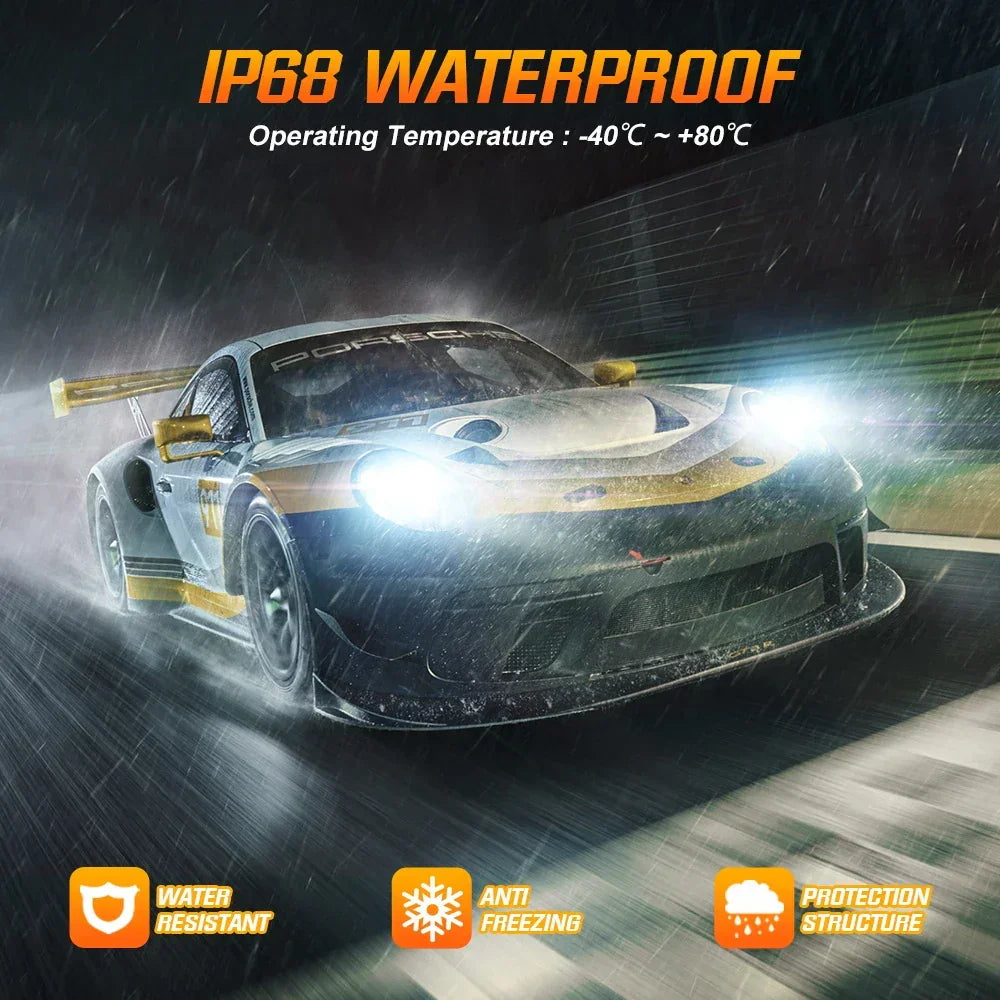 NightEye A315-S7 H7 Two Pin Pair 20000LM 6500K LED Car Headlight Bulbs 70W Auto Headlamp IP68 Waterproof for Modification Cars - Type H7 Two Pin - Biker.Store - www.biker.store
