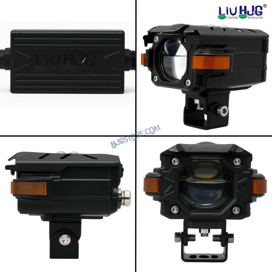 HJG NightBreaker Gorilla Dual Projector Lens Foglight 120W Dual Lens Projector Lens Fog Light 120W Foglight Ultra Wide Dual Intensity LED Fog Lights White/Yellow Universal For All Cars & Bikes Hazard Indicator LIU HJG NightBreaker P107 Fog Red Amber DRL - Biker.Store - www.biker.store