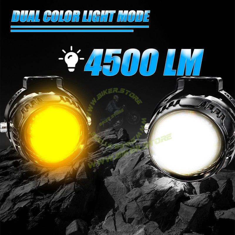 MOTO GENIUS 30W Mini LED Fog Light for Car & Motorcycle, 12V–80V Wide Voltage Waterproof Auxiliary Driving Lamp with Korea LED Chip, Universal Bike Headlight (Pack of 2) - Biker.Store - www.biker.store