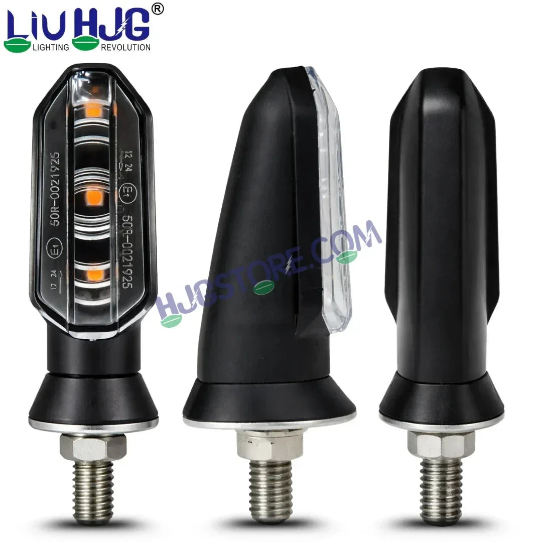 HJG 3 LED Small Indicator Yellow Bike Turn Signals Waterproof Flexible Blinker Bright LED Indicators Universal For All Bike Models Motorcycle Turn Signal Lights LIU HJG Small 3 LED Yellow Indicator, Universal for All Bikes & Motorcycles, Pack of 2 - Biker.Store - www.biker.store