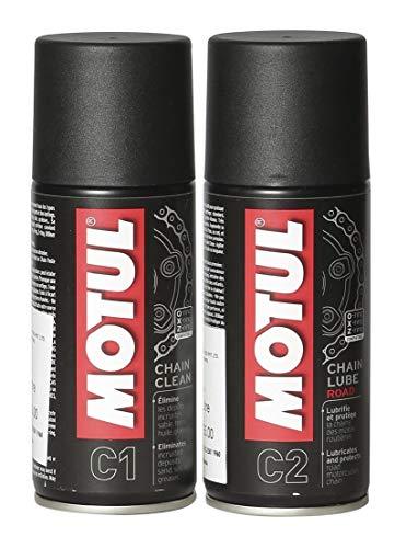 Chain Cleaner C1 (150 ml) & Chain Lube Road C2 (150 ml) Chain Cleaner Brush | Chain Oil (300 ml, Pack of 3) - Biker.Store - www.biker.store