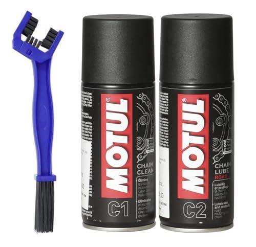 Chain Cleaner C1 (150 ml) & Chain Lube Road C2 (150 ml) Chain Cleaner Brush | Chain Oil (300 ml, Pack of 3) - Biker.Store - www.biker.store