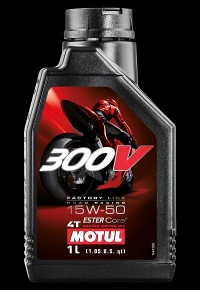 Motul 300V Factory Line 15W-50 Ester Core Fully Synthetic Engine Oil for Bikes | High-Performance Racing Formula, Superior Wear Protection & Power | 1 L - Biker.Store - www.biker.store