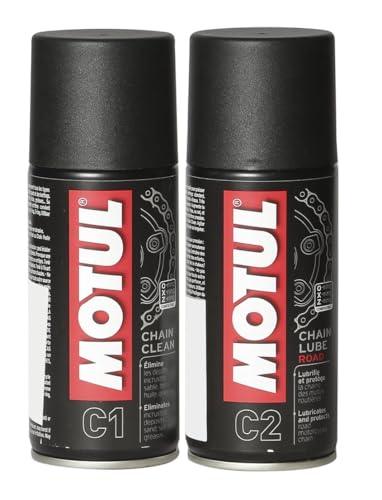 Chain Cleaner C1 (150 ml) & Chain Lube Road C2 (150 ml) | Chain Oil (300 ml, Pack of 1) - Biker.Store - www.biker.store