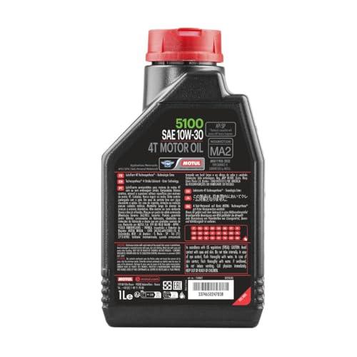 Motul 5100 4T Hybrid 10W-30 Technosynthese Semi-Synthetic Bike Engine Oil – API SM Performance, Smooth Gear Shifting & Advanced Engine Protection, 1 L (104062) - Biker.Store - www.biker.store