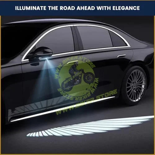 BIKERSTORE.IN Bike LED Angel Wings Style Light Side Rear View Mirror High Reflection Beem Waterproof, Universal For All Motorcycle and Car Models (White, Set of 1) - Biker.Store - www.biker.store