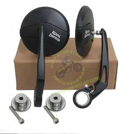 Handle Bar End Mirror Pair Round Convex For New Classic Reborn/New Bullet/Hunter/Meteor 350/Super Meteor 650/Containental GT/Interceptor/Himalayan 411,450/Scram 411/Guerrilla 450|B0FQWGG8KD