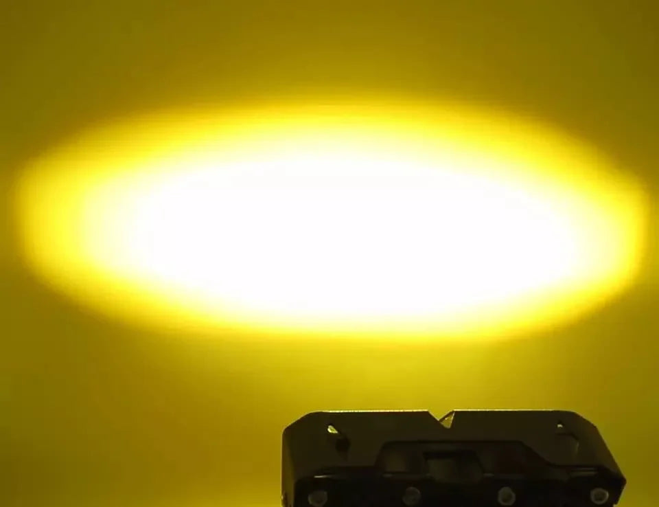 HJG Original 90W Mega Drive 3 Lens Dual Color White/Yellow LED Foglights (Set of 2) - Biker.Store - www.biker.store