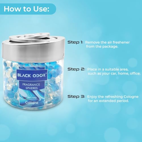 Black Odor Super Fragrance Black Odor Car Air Freshener B0-10| 130g Bubble Gel Balls | Long-Lasting Scent for Home, Office, Car, Bathroom & Closet | Odor Eliminator & Room Deodorizer (Cologne) - Biker.Store - www.biker.store