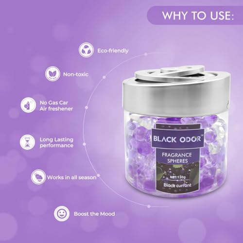 Black Odor Super Fragrance Black Odor Car Air Freshener B0-10| 130g Bubble Gel Balls | Long-Lasting Scent for Home, Office, Car, Bathroom & Closet | Odor Eliminator & Room Deodorizer (Black Currant) - Biker.Store - www.biker.store