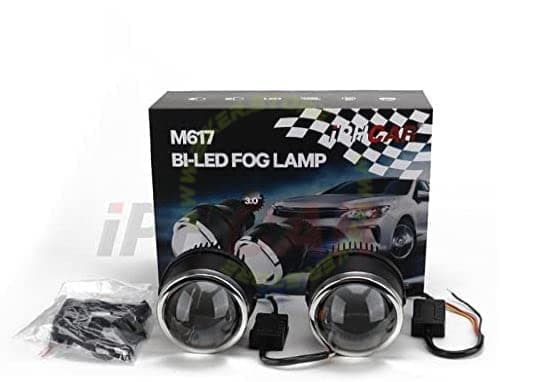 IPHCAR M617 3 Inch BI-LED (TRI COLOR) Laser Fog Lamp Projector 3 Inch High/Low beam With Integrated HID | For Four Wheelers - Biker.Store - www.biker.store