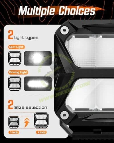 NOVSIGHT 4 inch LED Pod Ditch Lights - Powerful 4x4 Off-Road Light LED Cube Pod Lights IP68 Waterproof LED Fog Light Pod Spot Light for Jeep Truck Boat Motorcycle SUV ATV UTV - Biker.Store - www.biker.store