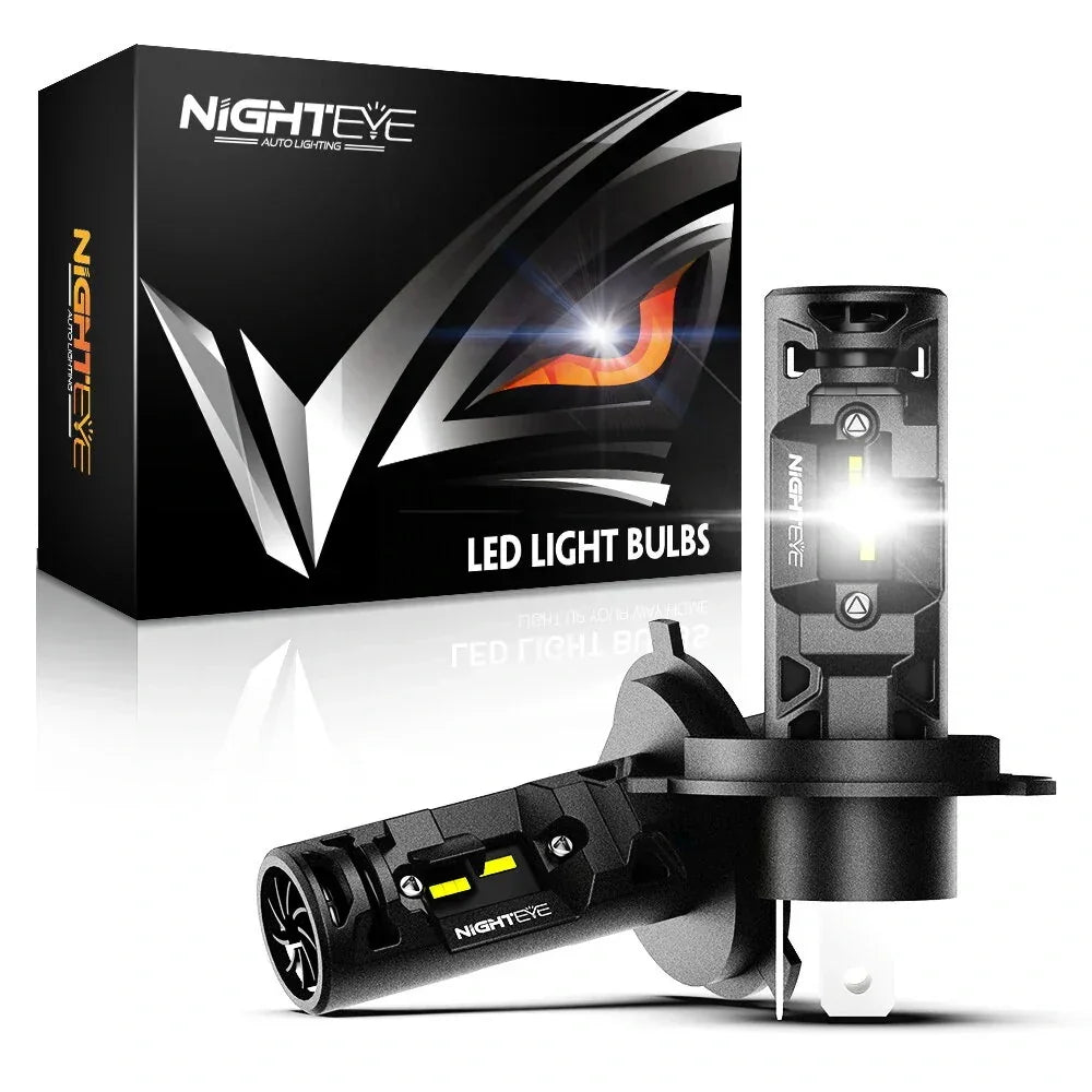NightEye A315-S10 2PCS H4 Hi/Lo Socket 6500K White LED Car Headlight Bulbs 22000LM/Pair LED Front Headlamp IP68 Waterproof - Type H4 Hi/Lo - Biker.Store - www.biker.store