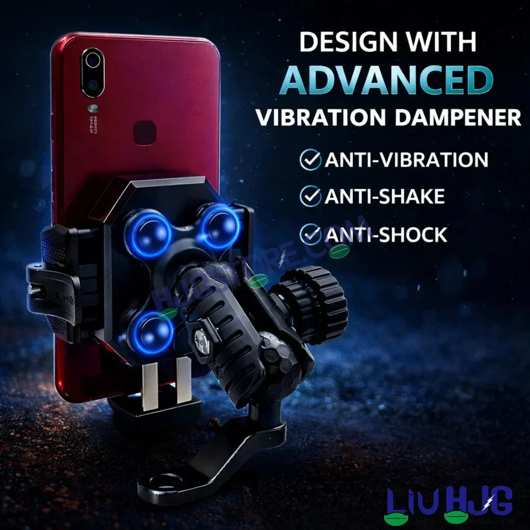 HJG Hexagon R6 Mobile Holder with Mirror Mount for Bike and Scooter, Two Wheelers Universal HJG Hexagon R6 Mirror Mount Mobile Holder Anti-Theft Mobile Holder 360 Degree Rotation Adjustable Size and Locking System LIU HJG Hexagon R6 Mirror Mount Holder - Biker.Store - www.biker.store