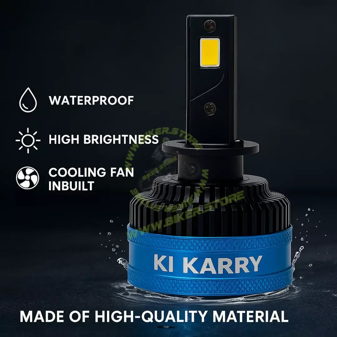 Ki Karry H1 300 WATTS LED Car Headlight Bulb, White Light, (Pack of 2 with 12 months Warranty) (H1 Fitting) - Biker.Store - www.biker.store