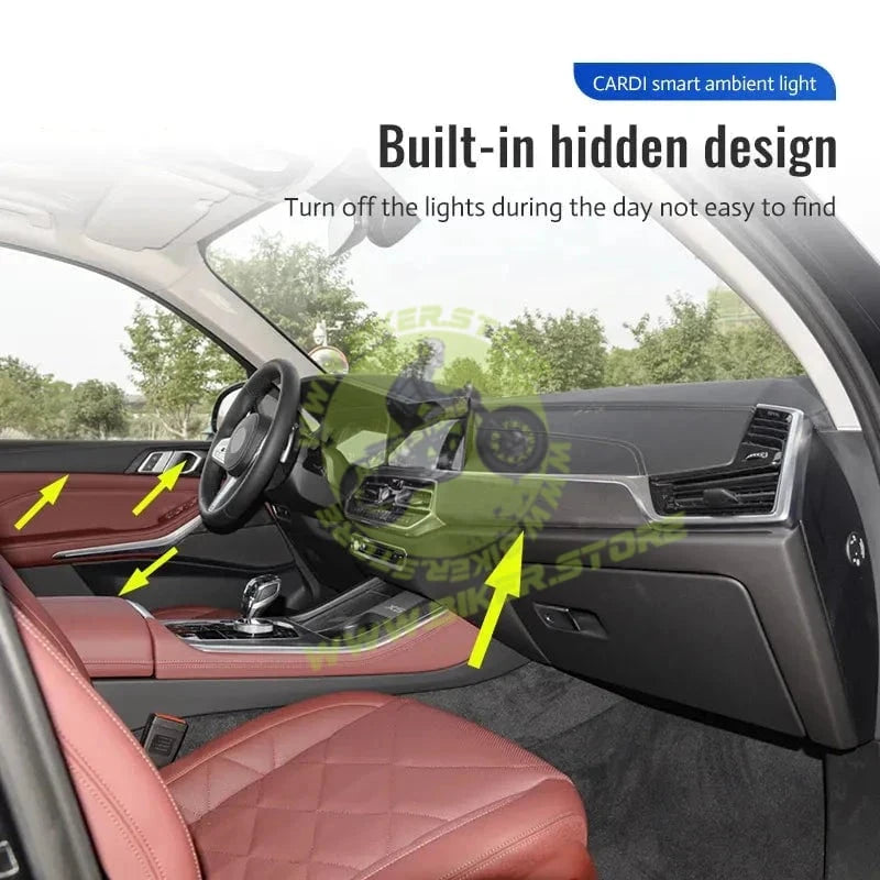 Cardi Ambient Smart LED Ambient Light Strip Kit for Interior Car Lighting, Universal Atmosphere Lamp K4 Plus 7th Gen, 10-in-1 Ambient Lighting Solution with App control - Biker.Store - www.biker.store