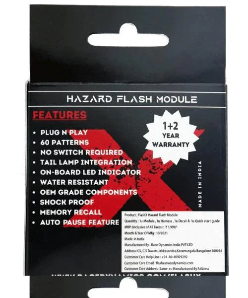 FlashX Hazard Flash Module for Bajaj Pulsar NS 160 - Biker.Store - www.biker.store