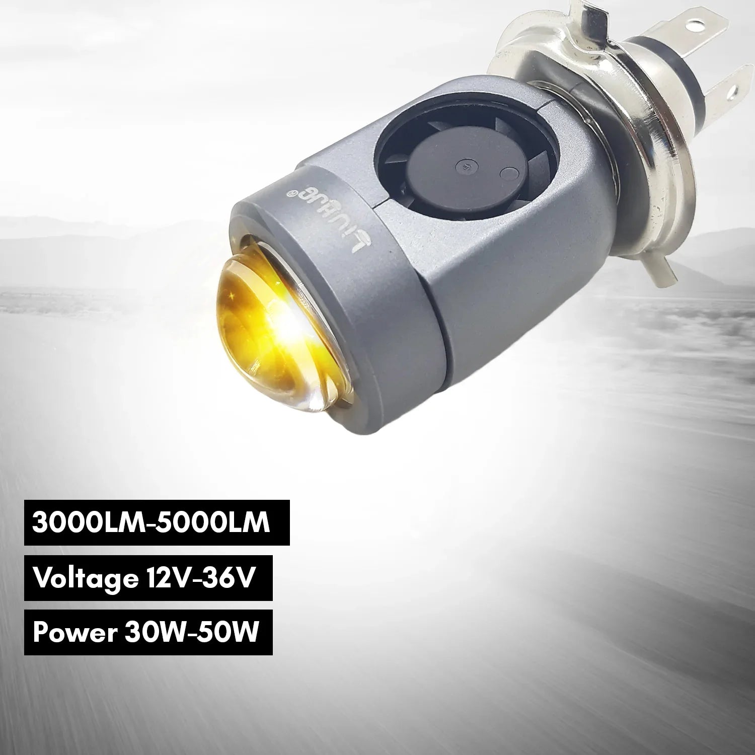 LIU HJG Motorcycle LED Headlight Bulb Yellow/White With H4 Fitting (12V-36V) (30W-50W, pack Of 1) - Biker.Store - www.biker.store