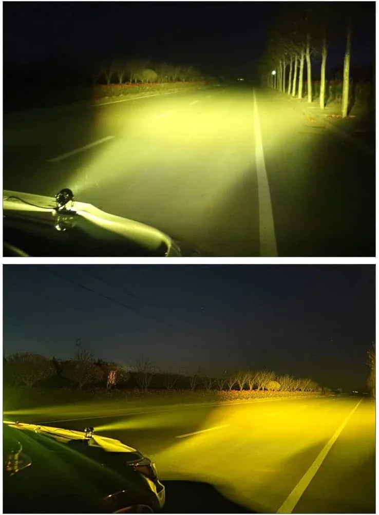 Original Mini Drive Fog Light White/Yellow with Adaptor Spotlight Foglight with Universal Fit for All Cars and Bikes - Yellow/ White - Biker.Store - www.biker.store
