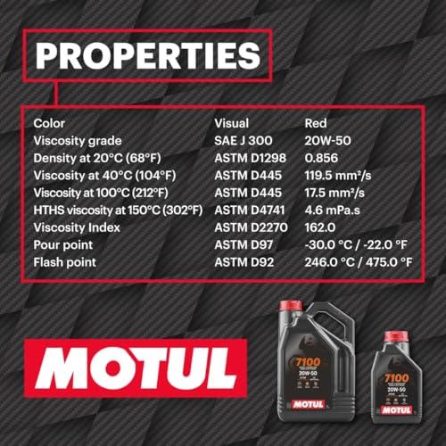Motul 7100 4T 20W-50 Fully Synthetic Bike Engine Oil – API SN Performance, Smooth Gear Shifting, Superior Engine Protection for Long-Lasting Riding, 1L - Biker.Store - www.biker.store