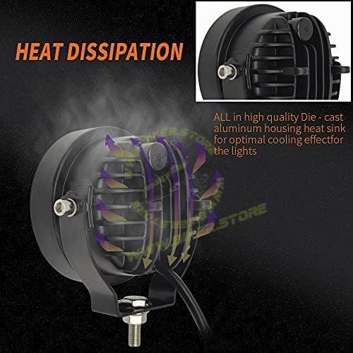 HJG LED Round Driving Fog Lights OffRoad Driving Spot Lights 2Pcs 3 Inch Super Bright LED Pod lights Work Auxiliary Lights Ditch Lights fit for ATV UTV SUV Pickup Motorcycle Truck Car Golf Boat - Biker.Store - www.biker.store