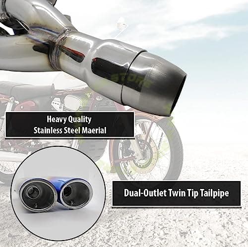 Akrapovic Replica Double Barrel Exhaust Universal Stainless Steel Slip On (38mm-51mm) Motorcycle Exhaust Muffler Pipe with DB Killer For All Bikes(Rainbow Multi-colour) - Biker.Store - www.biker.store
