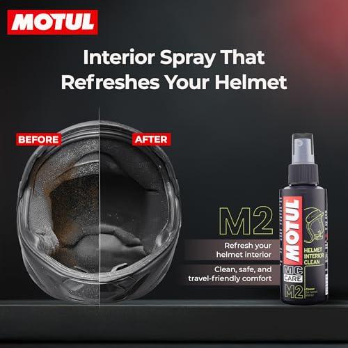 Motul Helmet Care Kit -Helmet Visor & Interior Cleaner Spray with Bactericide Sanitizer|100ml Each|Suitable for All Helmets - Biker.Store - www.biker.store