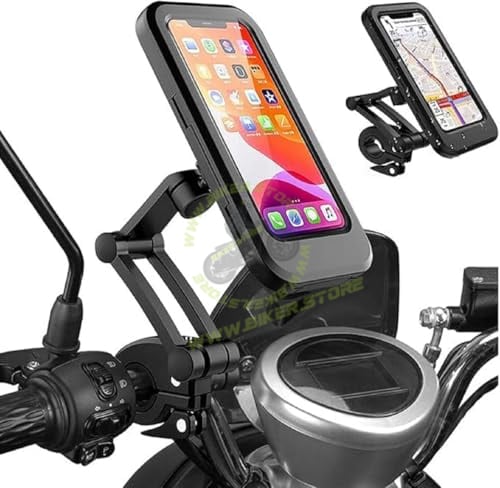Waterproof Mobile Holder Bike/Scooty Mobile Stand, Waterproof Cell Phone Mount Holder, Universal Bikes Handlebar Sensitive Touch Screen, Fit 4-7.2 Inches All Smartphones Adjustable 360° Rotation Phone Case with TPU (A+) - Biker.Store - www.biker.store