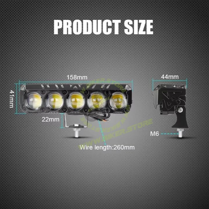 Super Bright 5 LED Powerful Focus Fog Light for Bikes and Car 12V-80V | Devil Eye Fog Lamp | Reflecting 5 in 1 Mode White, Yellow, Red, Yellow & White and Y&W Flashing (PACK OF 2)|B0FGJXV212