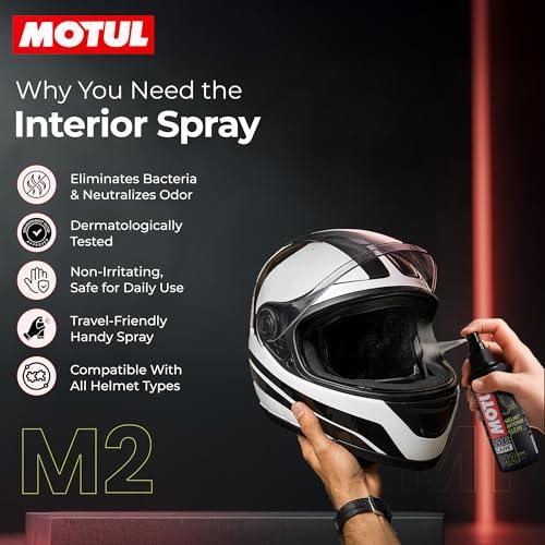Motul Helmet Care Kit -Helmet Visor & Interior Cleaner Spray with Bactericide Sanitizer|100ml Each|Suitable for All Helmets - Biker.Store - www.biker.store