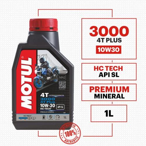 Motul 3000 4T Plus 10W-30 Engine Oil for Bikes | Advanced Engine Protection, Smooth Gear Shifting & Reliable Performance | Suitable for 4-Stroke Motorcycles | 1 L - Biker.Store - www.biker.store
