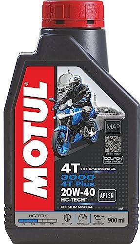 Motul 3000 4T Plus 20W-40 HC-Tech Engine Oil for Bikes | Advanced Engine Protection & Smooth Performance | Designed for 4-Stroke Motorcycles Up to 150cc | 900ml - Biker.Store - www.biker.store