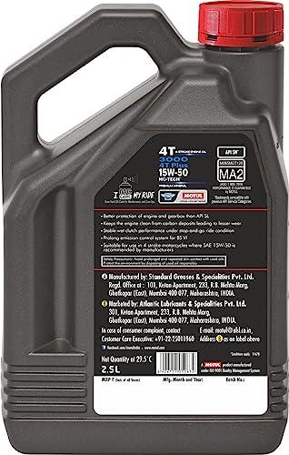Motul 3000 4T Plus 15W-50 Engine Oil for Royal Enfield – HC-Tech Formula, API SM, Advanced Engine Protection, Smooth Performance & Long-Lasting Care, 2.5 L - Biker.Store - www.biker.store