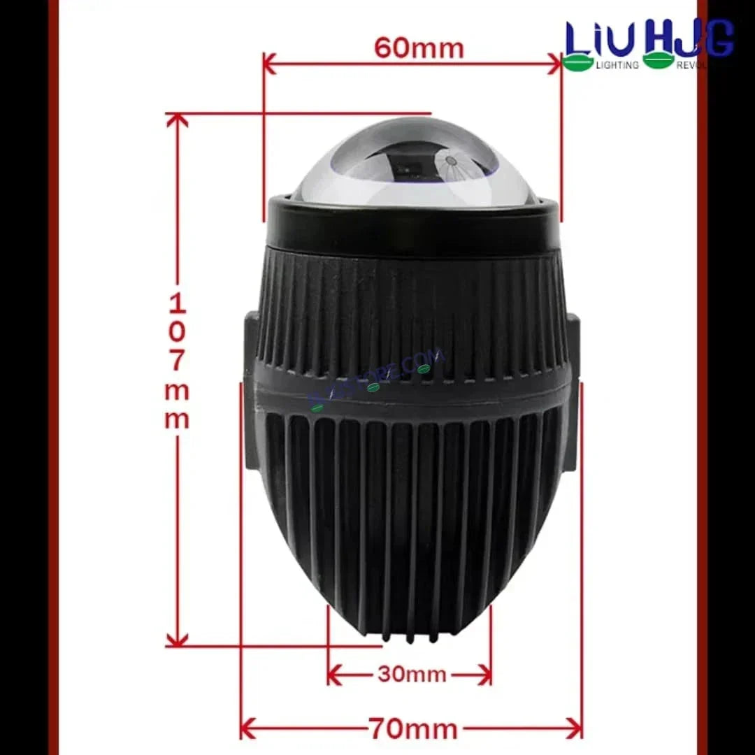 HJG New J37 Single Projector Lens 2pc Foglight Single LED Projector Fog Lens 60W with Red DRL Foglight Ultra Wide Dual Intensity LED Fog Lights White/Yellow/Red DRL Projector (60W) Universal For All Cars & Bikes LIU HJG J37 Projector Lens Power Efficient - Biker.Store - www.biker.store