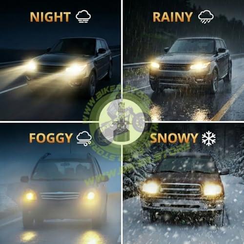SSPEC H4 LED Headlight Bulbs For Car, 15000lm, 4300K Warm White, 350W, Hi/Lo Beam, 30000hr Lifespan, Pack of 2 - Biker.Store - www.biker.store