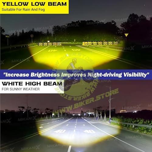Shilan Super Bright LED Fog Light Lamp | Spot Light With Dual Color White/Yellow | High & Low Beam For Car, Bike, Scooty & ATVs - Biker.Store - www.biker.store