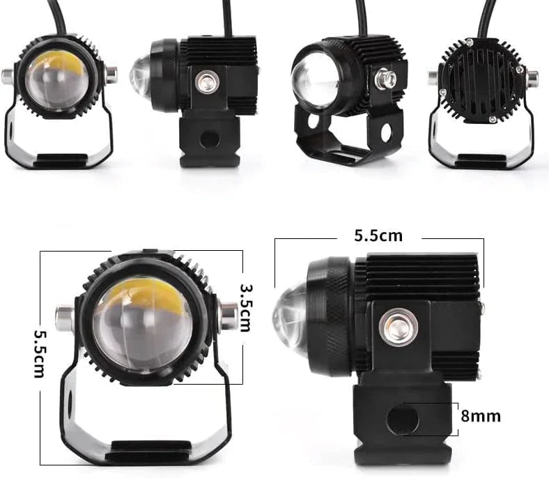 Original Mini Drive Fog Light White/Yellow with Adaptor Spotlight Foglight with Universal Fit for All Cars and Bikes - Yellow/ White - Biker.Store - www.biker.store