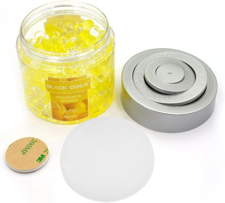 Black Odor Super Fragrance Black Odor Car Air Freshener B0-10| 130g Bubble Gel Balls | Long-Lasting Scent for Home, Office, Car, Bathroom & Closet | Odor Eliminator & Room Deodorizer (Lemon) - Biker.Store - www.biker.store