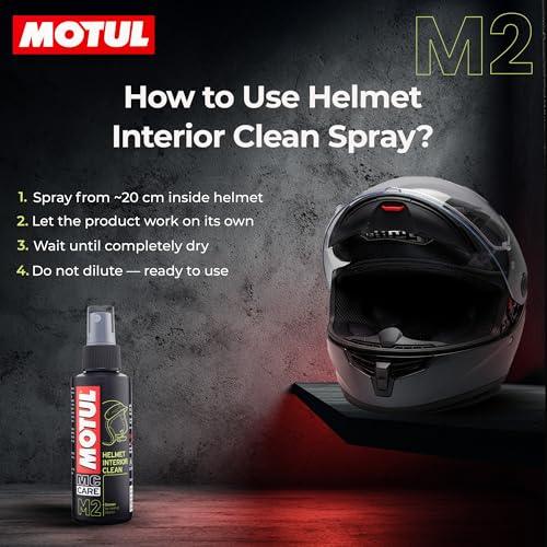 Motul Helmet Care Kit -Helmet Visor & Interior Cleaner Spray with Bactericide Sanitizer|100ml Each|Suitable for All Helmets - Biker.Store - www.biker.store