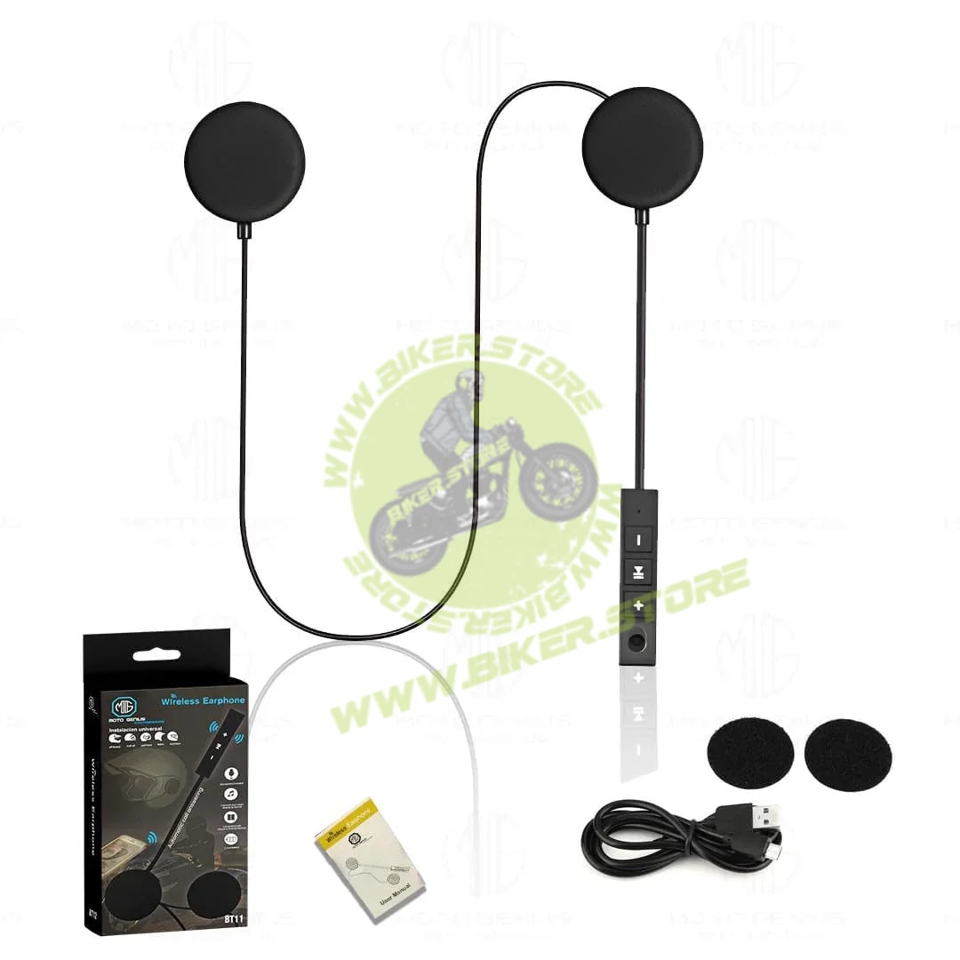 MOTO GENIUS BT11 Wireless Bluetooth Helmet Headset, Rechargeable Intercom with Mic, Hands-Free Calling, Music Control & 5-Hour Playtime - Biker.Store - www.biker.store